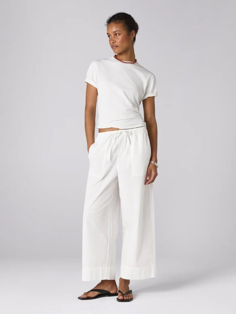 NEW With Nothing Underneath Sifnos Trousers in Fine Poplin in White